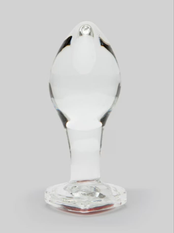 Lovehoney Sensual Glass Jewelled Heart Butt Plug 3 Inch